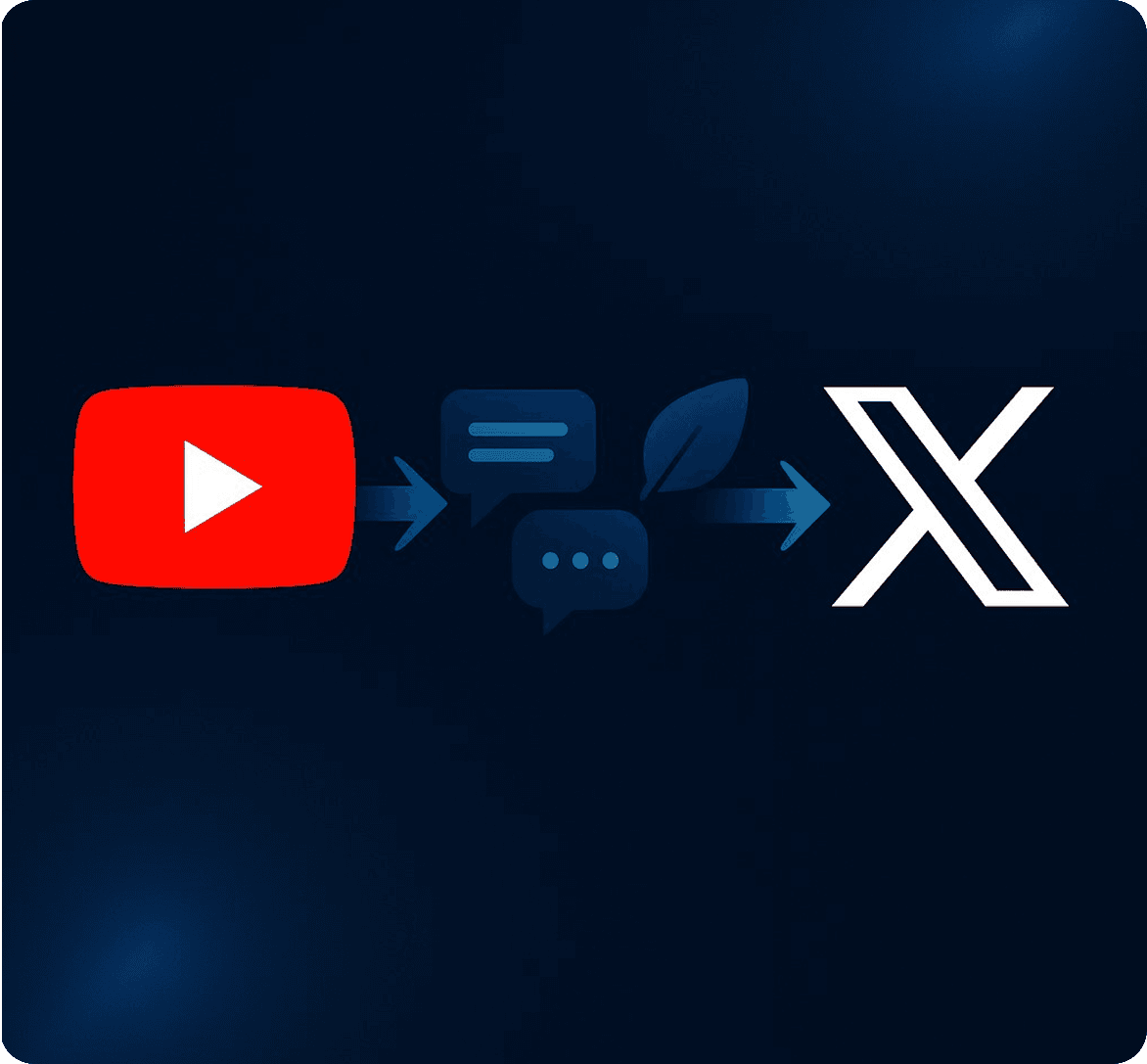 Illustration: convert a YouTube video into X/Twitter posts